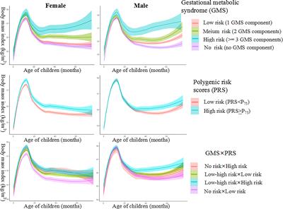 Sex Discrepancy Observed for Gestational Metabolic Syndrome Parameters and Polygenic Risk Associated With Preschoolers’ BMI Growth Trajectory: The Ma’anshan Birth Cohort Study